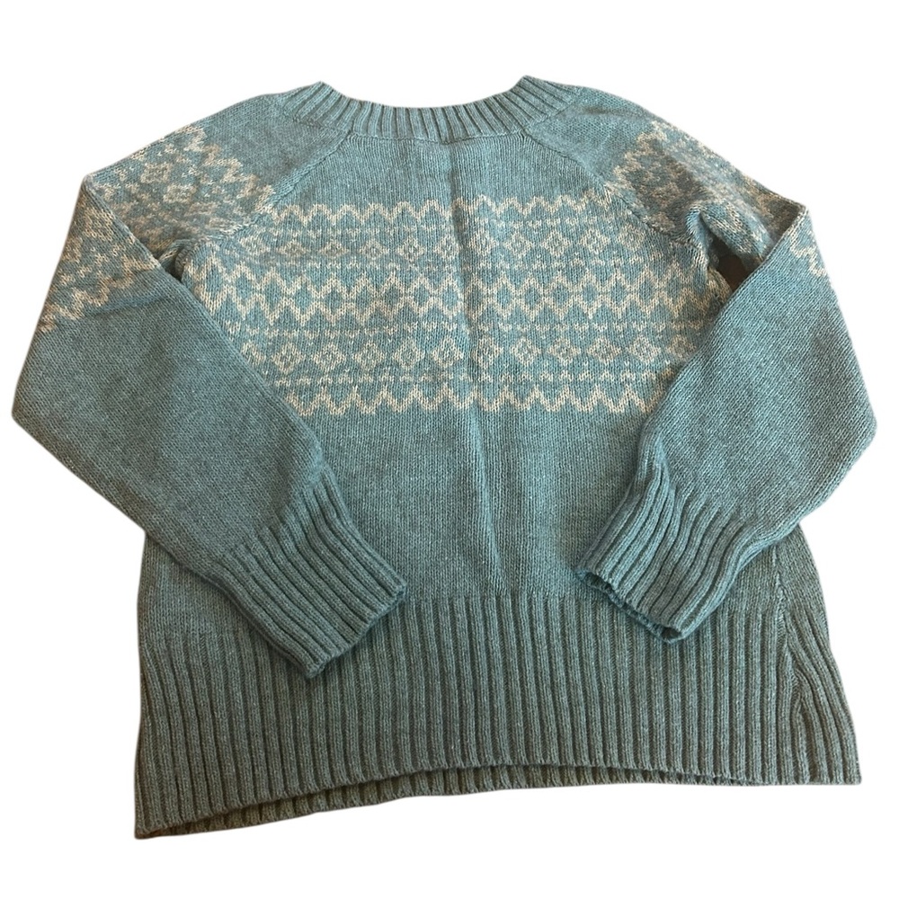 Royal Robbins Blue Fair Isle Wool Blend Sweater Women’s Large